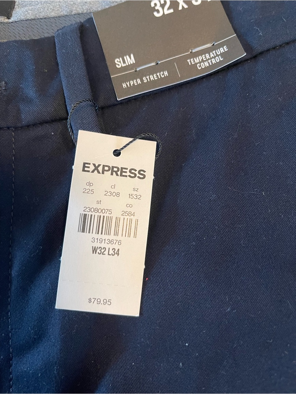 Men’s NWT Black Pants Hyper Stretch Slim 32 W x 34 L - Picture 8 of 9